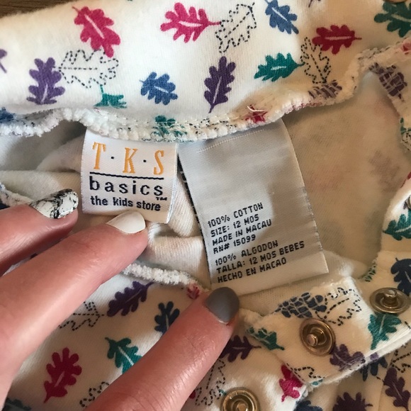 T.K.S. Basics Baby Girl 12M Leaf Turtleneck Outfit - Picture 2 of 4